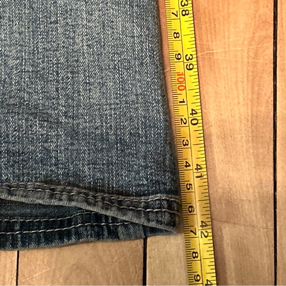 vtg Y2K Foxy Jeans Flaired Leg acid washed size 9 whiskers butons boho style - Picture 3 of 9